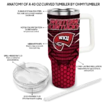 customized western kentucky hilltoppers hex texture red curved tumbler best selling.webp