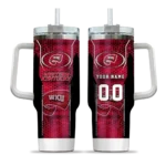 customized western kentucky hilltoppers hexagon armor red curved tumbler best selling.webp
