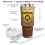 customized western michigan broncos gradient dots brown curved tumbler best selling.webp
