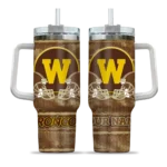 customized western michigan broncos honey streaks brown curved tumbler best selling.webp