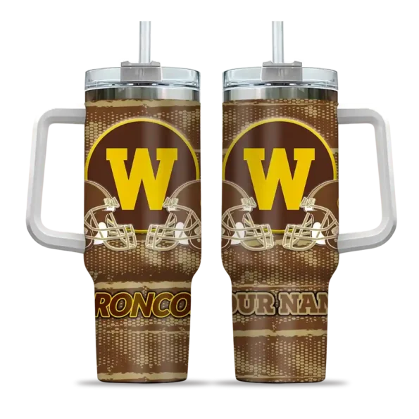 customized western michigan broncos honey streaks brown curved tumbler best selling.webp