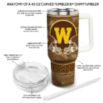 customized western michigan broncos honey streaks brown curved tumbler best selling.webp