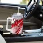 customized wisconsin badgers arrow burst red curved tumbler best selling.webp
