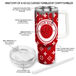 customized wisconsin badgers bullseye drips red curved tumbler best selling.webp