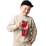 customized wisconsin badgers chevron layers red curved tumbler best selling.webp