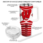 customized wisconsin badgers chevron layers red curved tumbler best selling.webp
