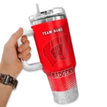 customized wisconsin badgers geometric prism red curved tumbler best selling.webp