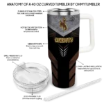 customized wyoming cowboys arrow armor brown black curved tumbler best selling.webp
