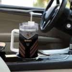 customized wyoming cowboys arrow armor brown black curved tumbler best selling.webp