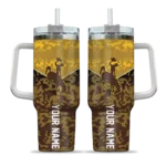 customized wyoming cowboys chevron stripe brown curved tumbler best selling.webp