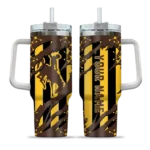 customized wyoming cowboys claw cut brown black curved tumbler best selling.webp