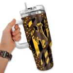 customized wyoming cowboys claw cut brown black curved tumbler best selling.webp