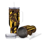 customized wyoming cowboys claw cut brown black curved tumbler best selling.webp