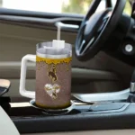 customized wyoming cowboys heart helmet motif brown curved tumbler best selling.webp