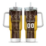 customized wyoming cowboys hexagon armor brown curved tumbler best selling.webp