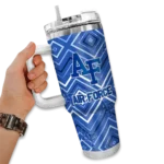 personalized air force falcons bold diamonds blue curved tumbler best selling.webp