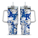 personalized air force falcons camo mashup blue white curved tumbler best selling.webp