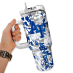 personalized air force falcons camo mashup blue white curved tumbler best selling.webp