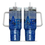 personalized air force falcons chevron stripe blue curved tumbler best selling.webp
