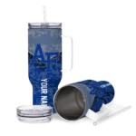 personalized air force falcons chevron stripe blue curved tumbler best selling.webp