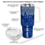 personalized air force falcons chevron stripe blue curved tumbler best selling.webp