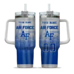 personalized air force falcons gradient dots blue curved tumbler best selling.webp