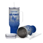 personalized air force falcons gradient dots blue curved tumbler best selling.webp