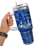 personalized air force falcons honey streaks blue curved tumbler best selling.webp