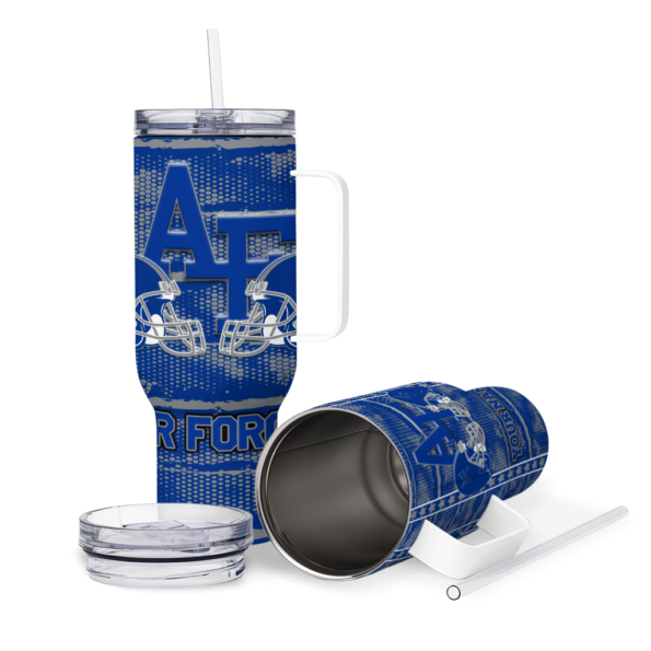 personalized air force falcons honey streaks blue curved tumbler high quality.webp