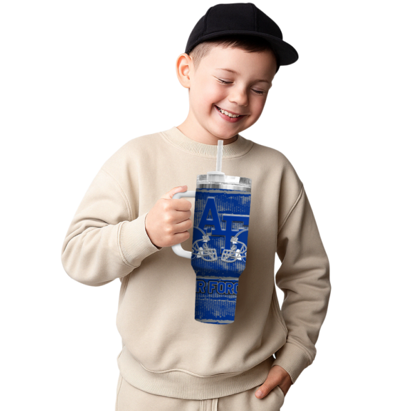 personalized air force falcons honey streaks blue curved tumbler latest model.webp