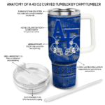 personalized air force falcons honey streaks blue curved tumbler best selling.webp