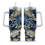 personalized akron zips abstract paths blue curved tumbler best selling.webp
