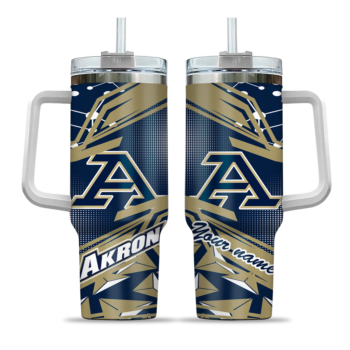personalized akron zips abstract paths blue curved tumbler best selling.webp