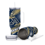personalized akron zips abstract paths blue curved tumbler best selling.webp
