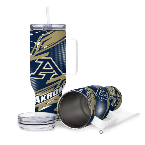 personalized akron zips abstract paths blue curved tumbler high quality.webp