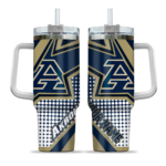 personalized akron zips arrow burst blue curved tumbler best selling.webp