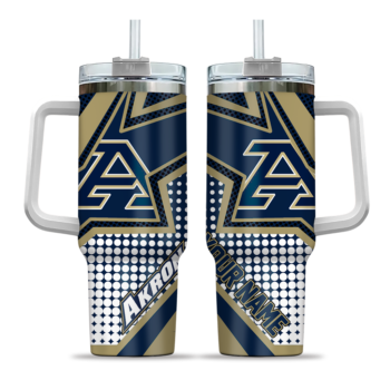 personalized akron zips arrow burst blue curved tumbler best selling.webp