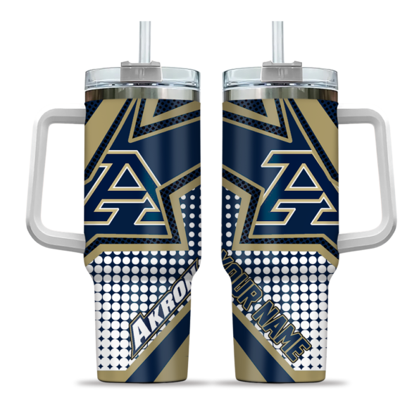 personalized akron zips arrow burst blue curved tumbler best selling.webp