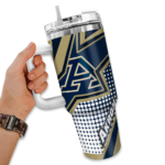 personalized akron zips arrow burst blue curved tumbler best selling.webp