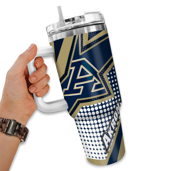 personalized akron zips arrow burst blue curved tumbler fashion forward.webp
