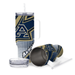 personalized akron zips arrow burst blue curved tumbler best selling.webp