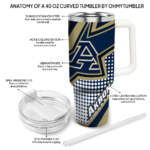 personalized akron zips arrow burst blue curved tumbler best selling.webp