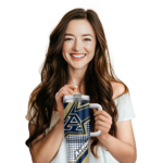 personalized akron zips arrow burst blue curved tumbler best selling.webp