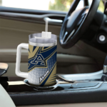 personalized akron zips arrow burst blue curved tumbler best selling.webp