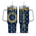 personalized akron zips bullseye drips blue curved tumbler best selling.webp