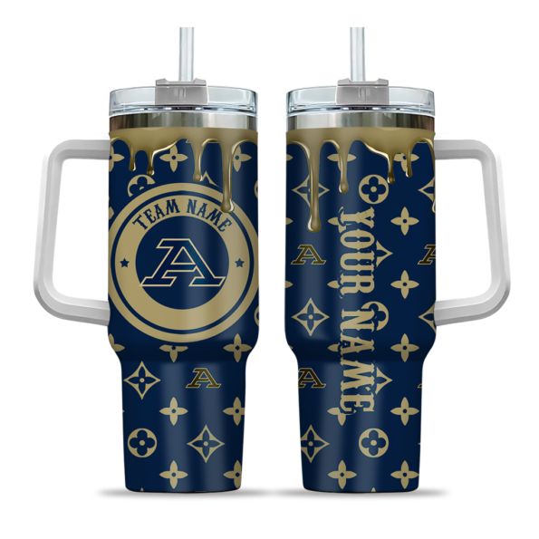 personalized akron zips bullseye drips blue curved tumbler best selling.webp