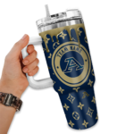 personalized akron zips bullseye drips blue curved tumbler best selling.webp