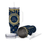 personalized akron zips bullseye drips blue curved tumbler best selling.webp