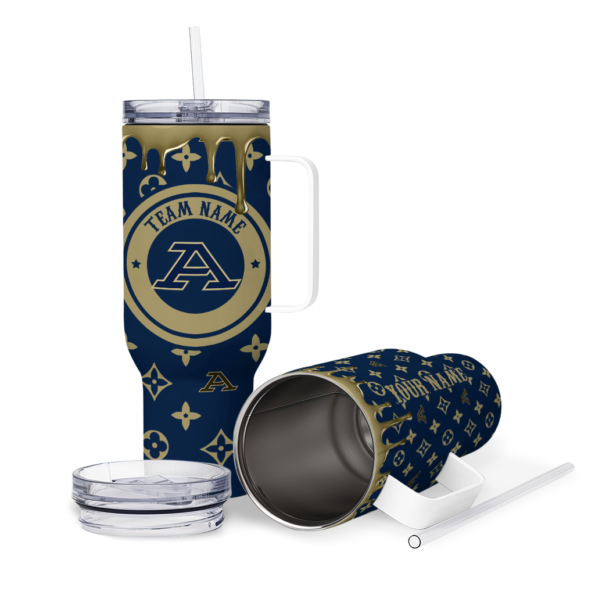 personalized akron zips bullseye drips blue curved tumbler high quality.webp