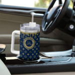 personalized akron zips bullseye drips blue curved tumbler best selling.webp